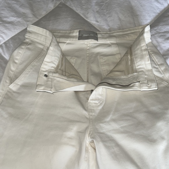 EVERLANE The Straight-Leg Crop Sz 12 Regular in Bone Cream Stretch cropped. - Picture 12 of 15